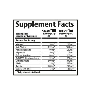 Skład produktu HARDCORE  Series MYO TKO 231g