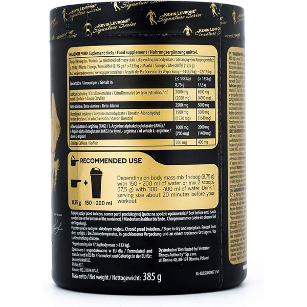 Skład produktu Kevin Levrone Shaaboom Pump 450g