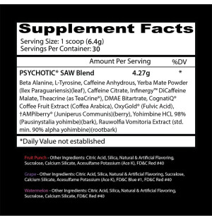 Skład produktu INSANE LABZ Psychotic SAW 188g