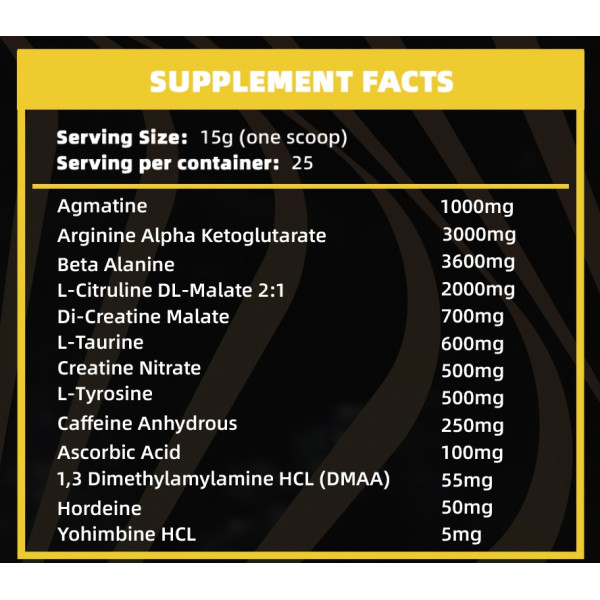 Skład produktu Golden Bullet Extreme Pre-Workout