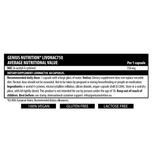 Product composition Genius Nutrition LivoNac 750 60 caps.