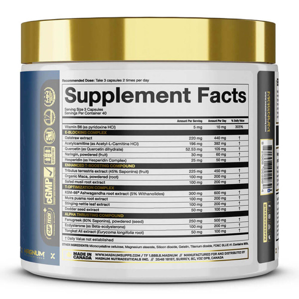 Skład produktu MAGNUM THRUST 120 kaps.