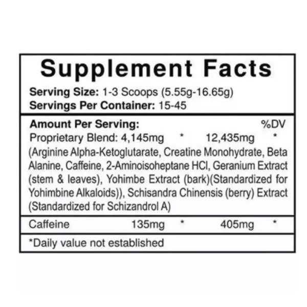 Skład produktu USP Labs Jack3D 250g