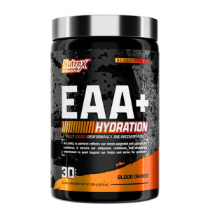 Nutrex EAA Hydration to preparat w proszku, który dostarcza kompleks niezbędnych aminokwasów egzogennych (EAA)