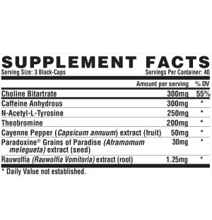 Product composition Nutrex LIPO6 BLACK Intense 60 caps. EU