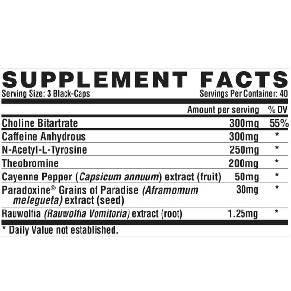 Skład produktu Nutrex LIPO6 BLACK Intense 60 kaps. EU