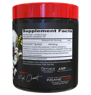 Skład produktu INSANE LABZ Psychotic 219g Cherry Limeade