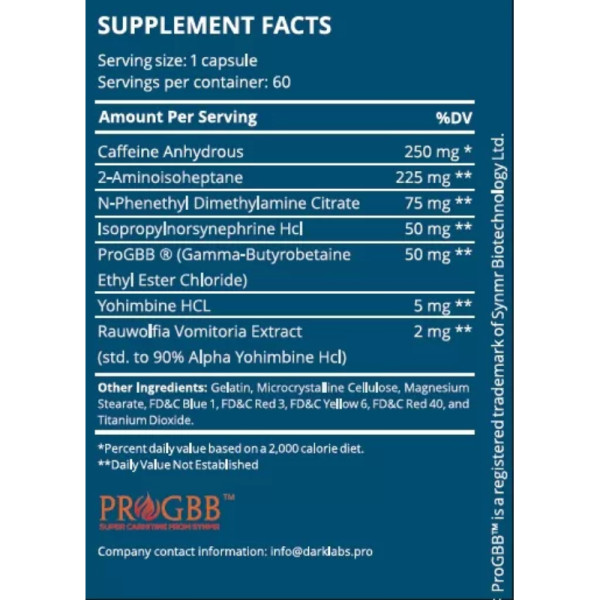 Skład produktu Dark Labs Ripper 60 kaps.