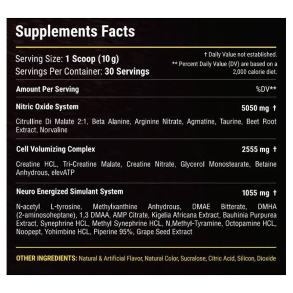 Skład produktu 100% Skills Kill Zone Hardcore 300g