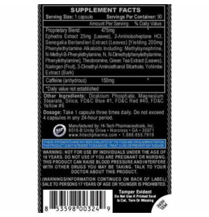 Skład produktu HTP STIMEREX HARDCORE 90 kaps.