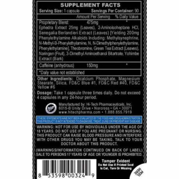 Skład produktu HTP STIMEREX HARDCORE 90 kaps.