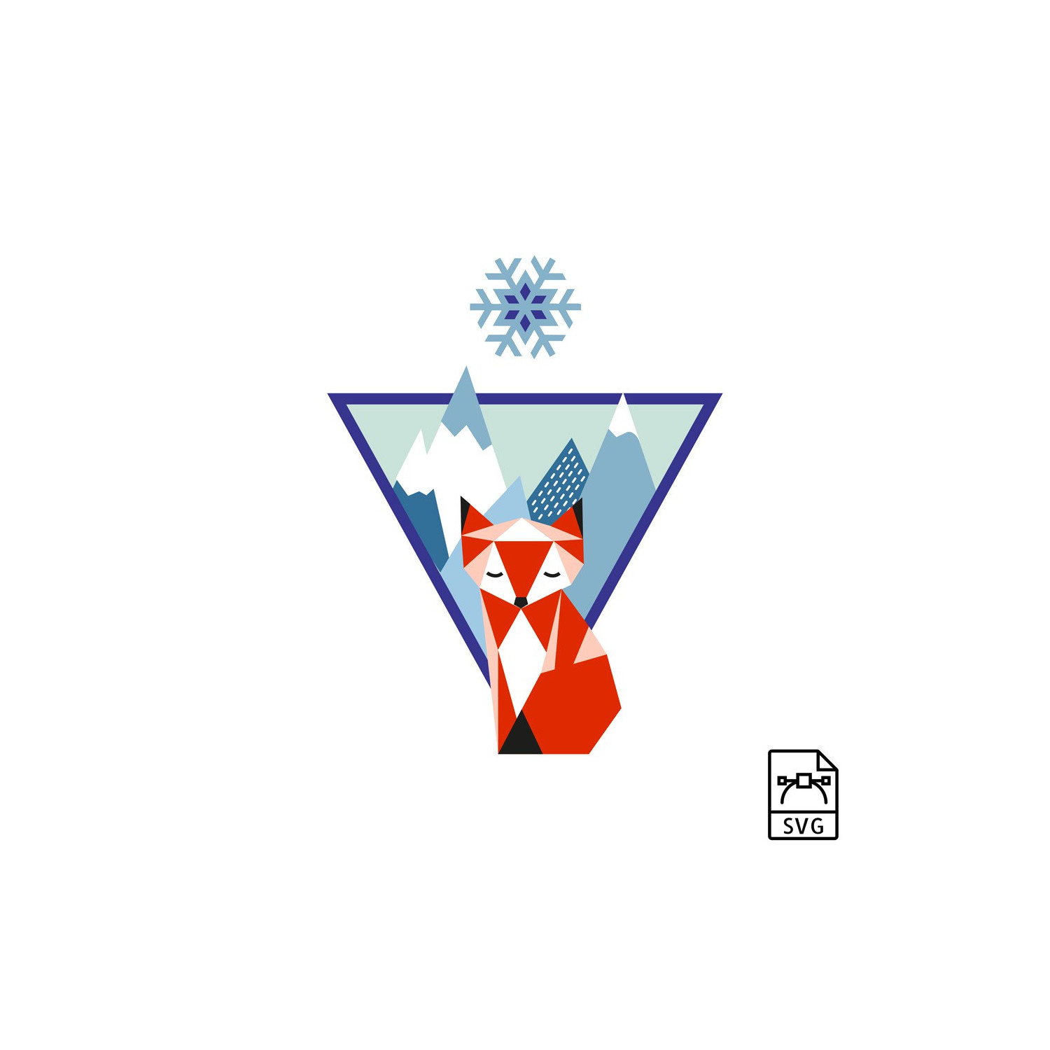 Mountain fox - Vector graphics
